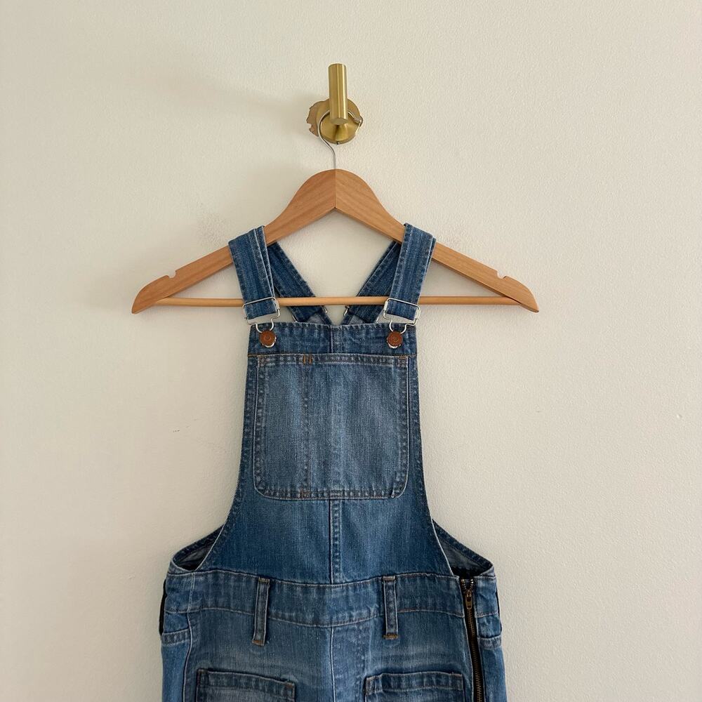 Madewell Adirondack Denim Raw Hem Short Overalls Blue XXS - Picture 4 of 11